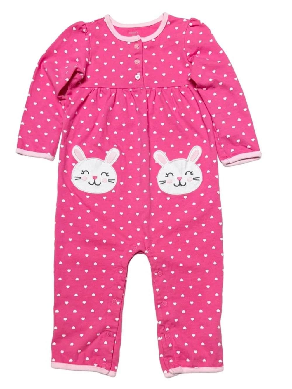 Carter’s Pink Heart Bunny Romper 24M